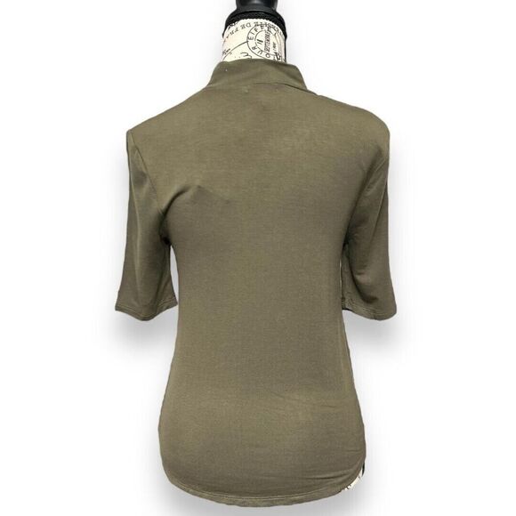 Articles of Society S Military Green Cowl Neck Short Sleeve Front Pocket Top NWT - Picture 5 of 6